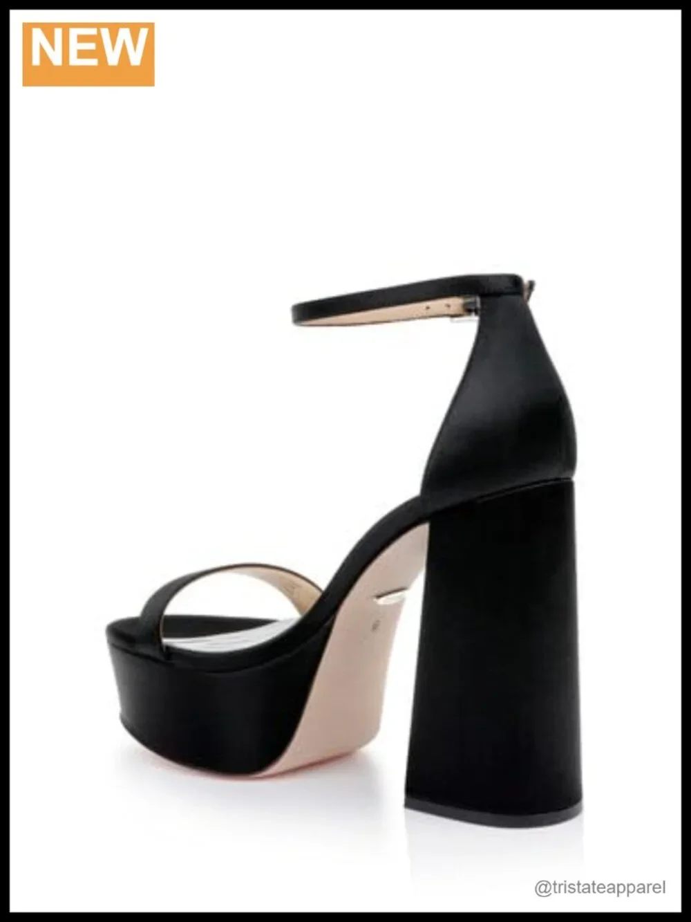 Platform Block Heel Stiletto Ankle Strap Leather Party Sandal